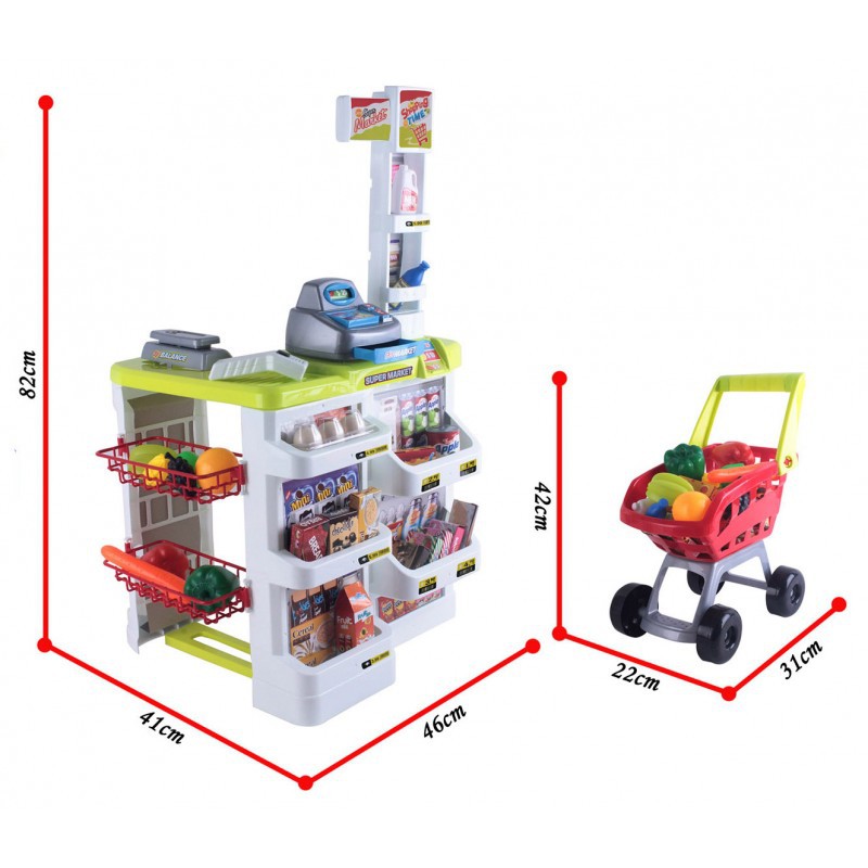 Mainan supermarket mini budak, mainan meniaga budak, Pretend Home