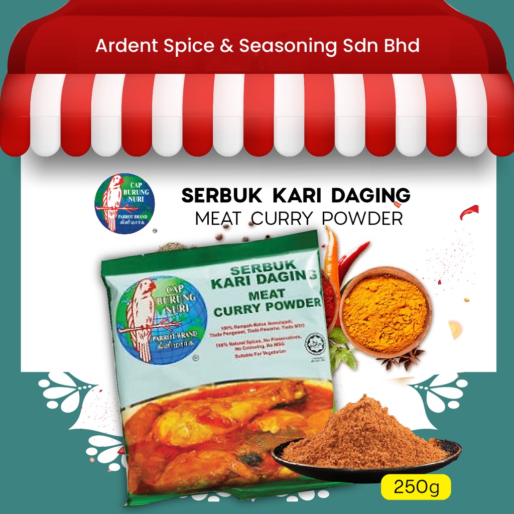 Parrot Brand Meat Curry Powder (250g) / Serbuk Kari Daging cap Burung