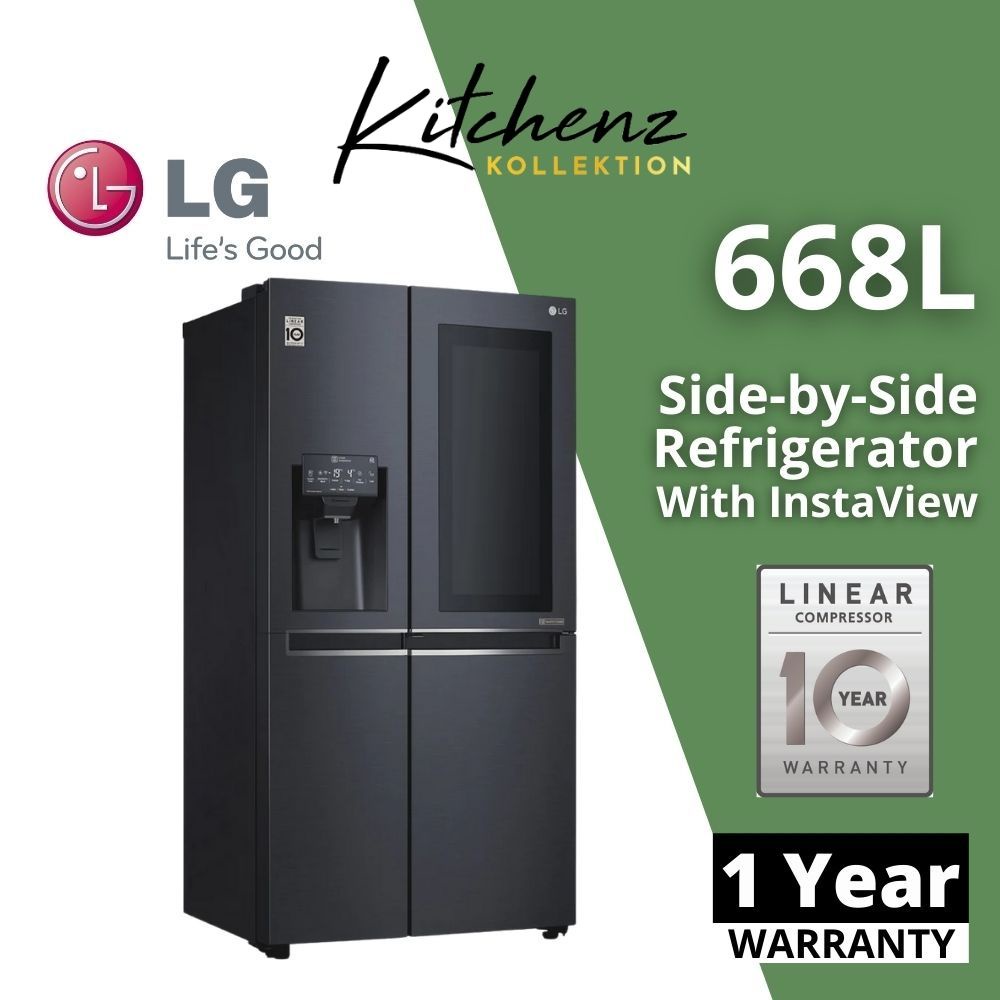 LG Refrigerator 668L SidebySide with InstaView Matte Black GC