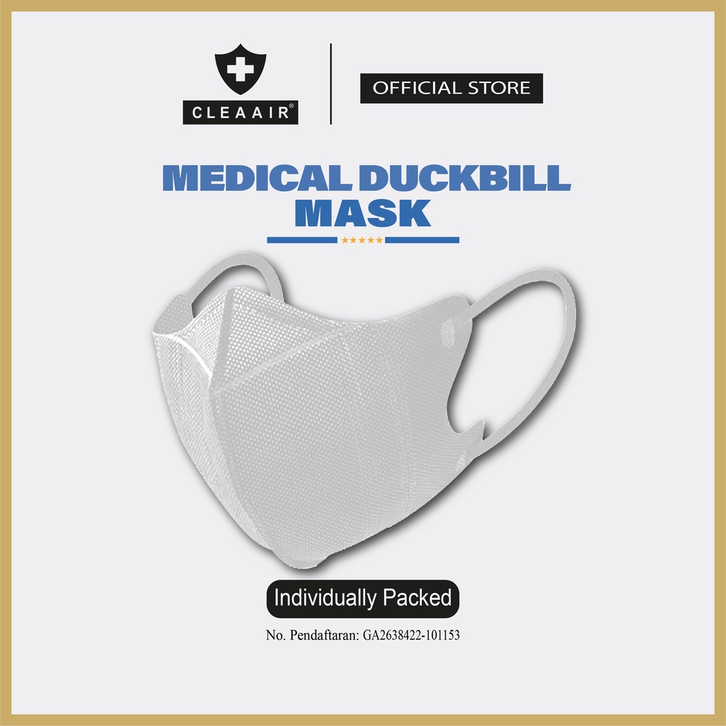 Ready stock duckbill mask & Packs Duckbill Masking white 3D Non Hijab