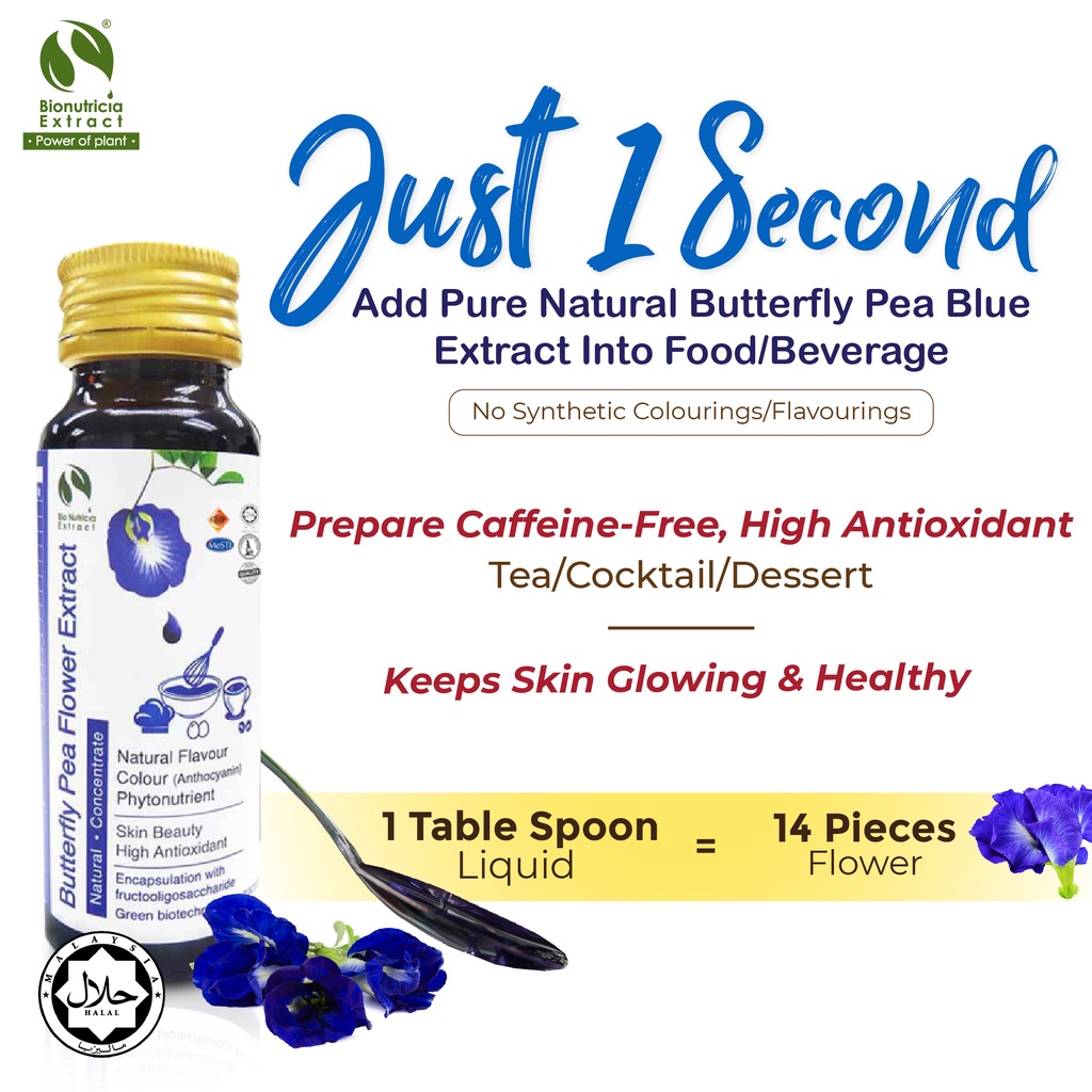 Bionutricia Extract Butterfly Pea Flower Extract Liquid 60g For