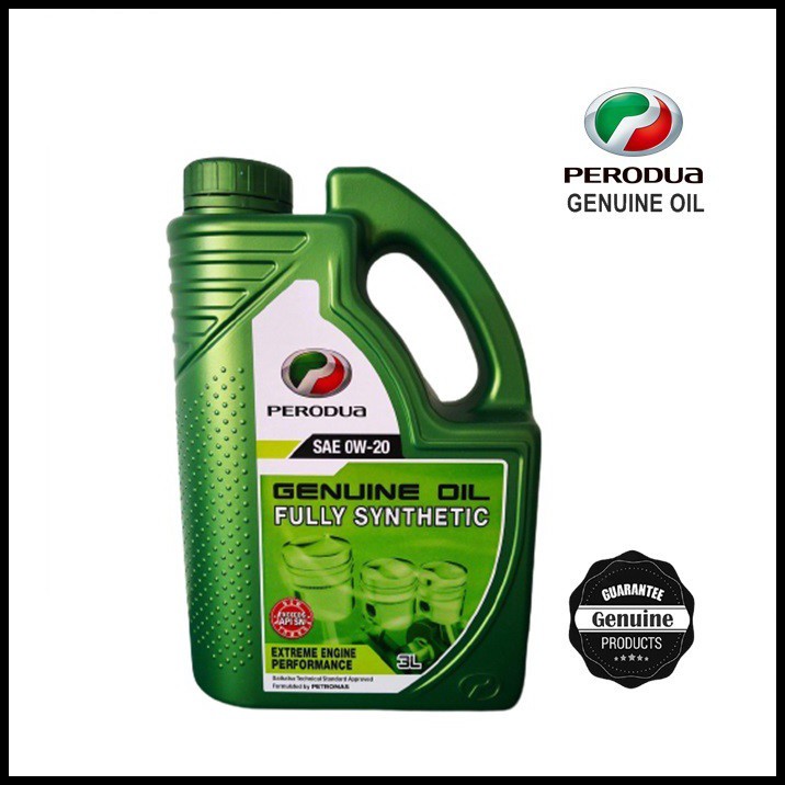 Original Perodua Fully Synthetic Engine Oil 0W20 3L & Minyak Hitam