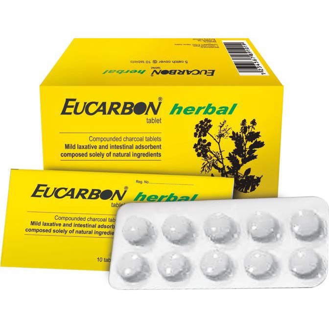 Eucarbon Herbal Tablets 1 Strip (10 Tablets) EXPIRATION DATE 10/