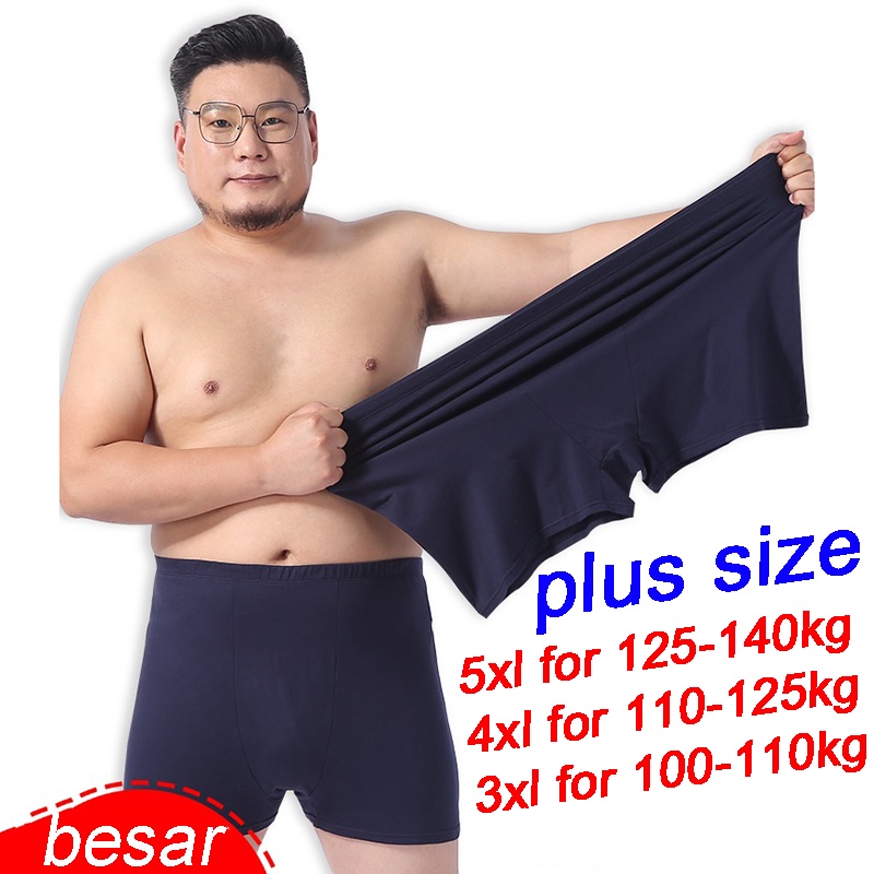 Boxers Lelaki Plus Saiz 100140KG Seluar Dalam Lelaki Saiz Besar Padat