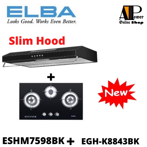 (AUTHORISED DEALER) Elba Cooker Hood ESHM7598 (BK) 1140rpm + Elba