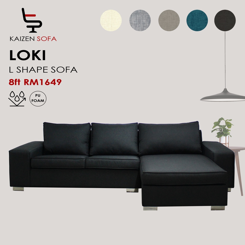 Loki 8ft Fabric Sofa Couch L Shape Sofa [KL, SELANGOR, NEGERI SEMBILAN