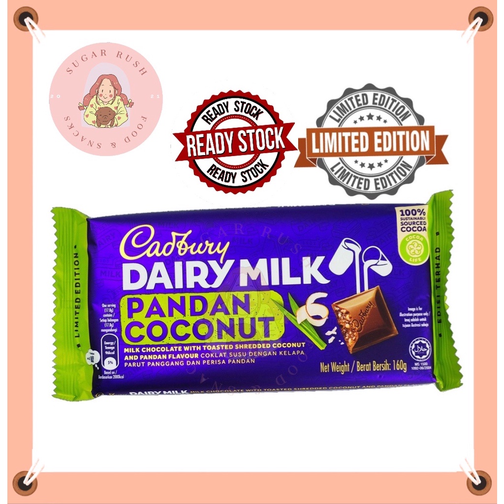 Cadbury Dairy Milk Pandan Coconut Chocolate Bar 160g Coklat Shopee