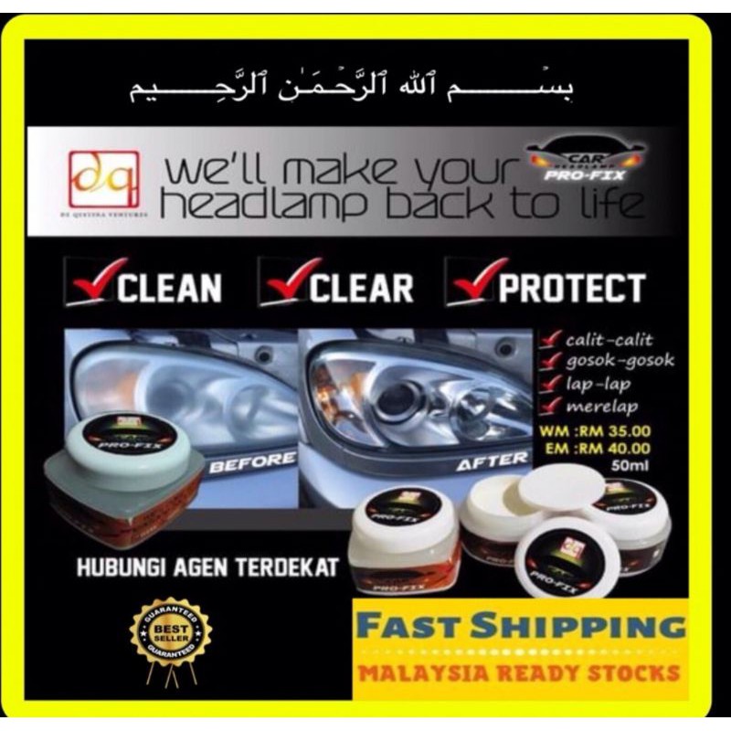 Profix Car Head lamp Wax Polisher Coating Pengilap Lampu Kereta Shopee Malaysia