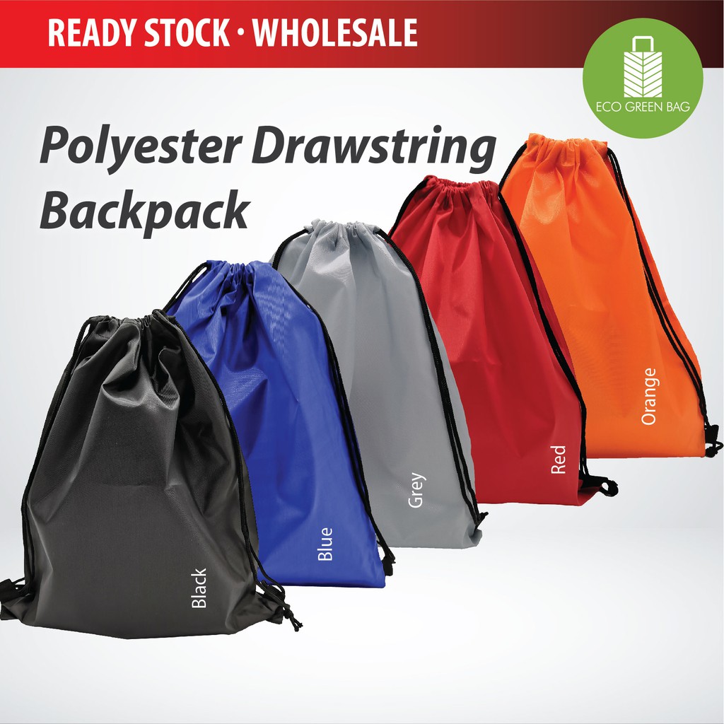 Drawstring Backpack (Polyester / Nylon 210D) Shopee Malaysia