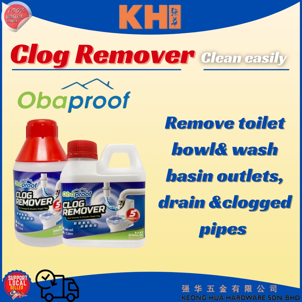 Clog remover Obaproof remove toilet bowl basin drain pipes clean the