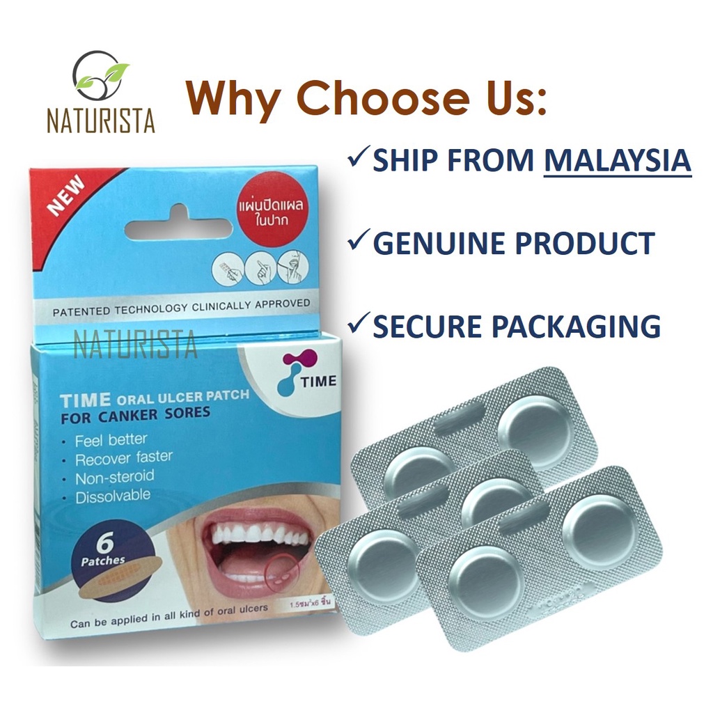 [Malaysia Ready Stock] TIME Oral Ulcer Patch (6 pcs) Canker Sore Patch