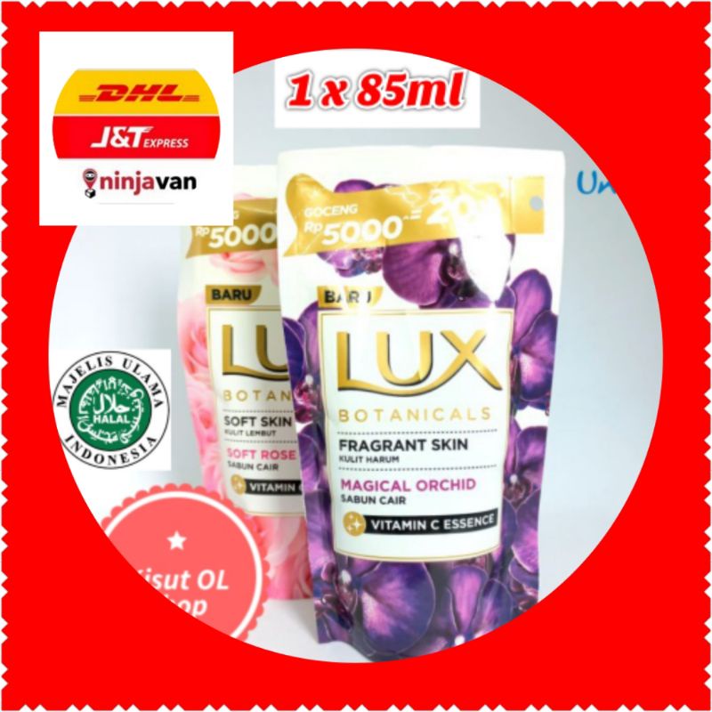 LUX Body wash Sabun mandi 1Pouch* 85ml Travel Pack Asli Indonesia Halal