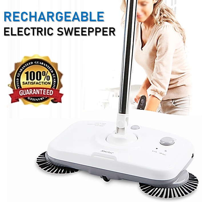 Electric Rechargeable Cordless Rotary Hand Push Spin Mop Polish Sweeper