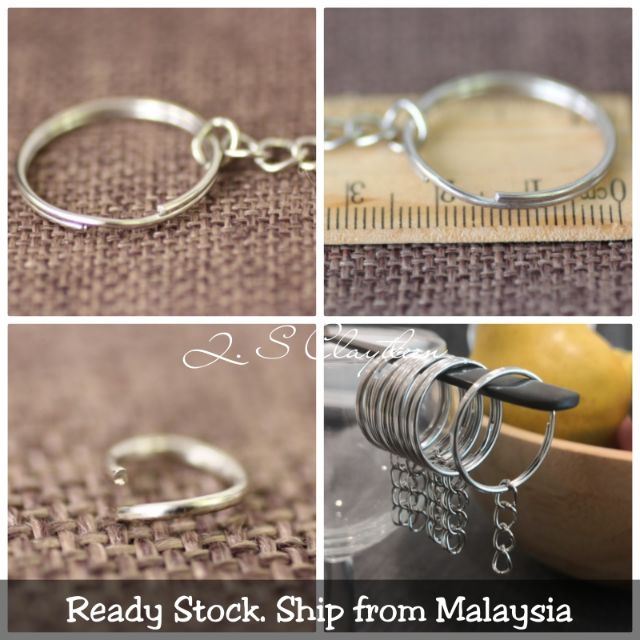 🇲🇾 [Ready Stock] 25mm Silver Keychain Ring, Jump Ring, Split Ring Key