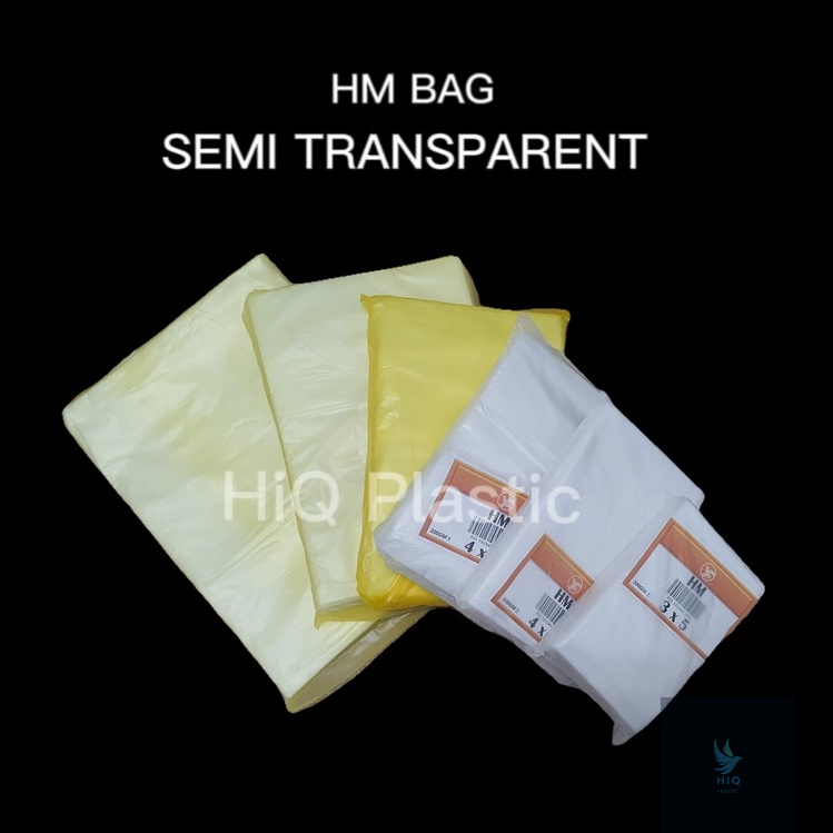 HM PLASTIC BAG HDPE / Semi Transparent / Bungkus / Plastik Beg Shopee