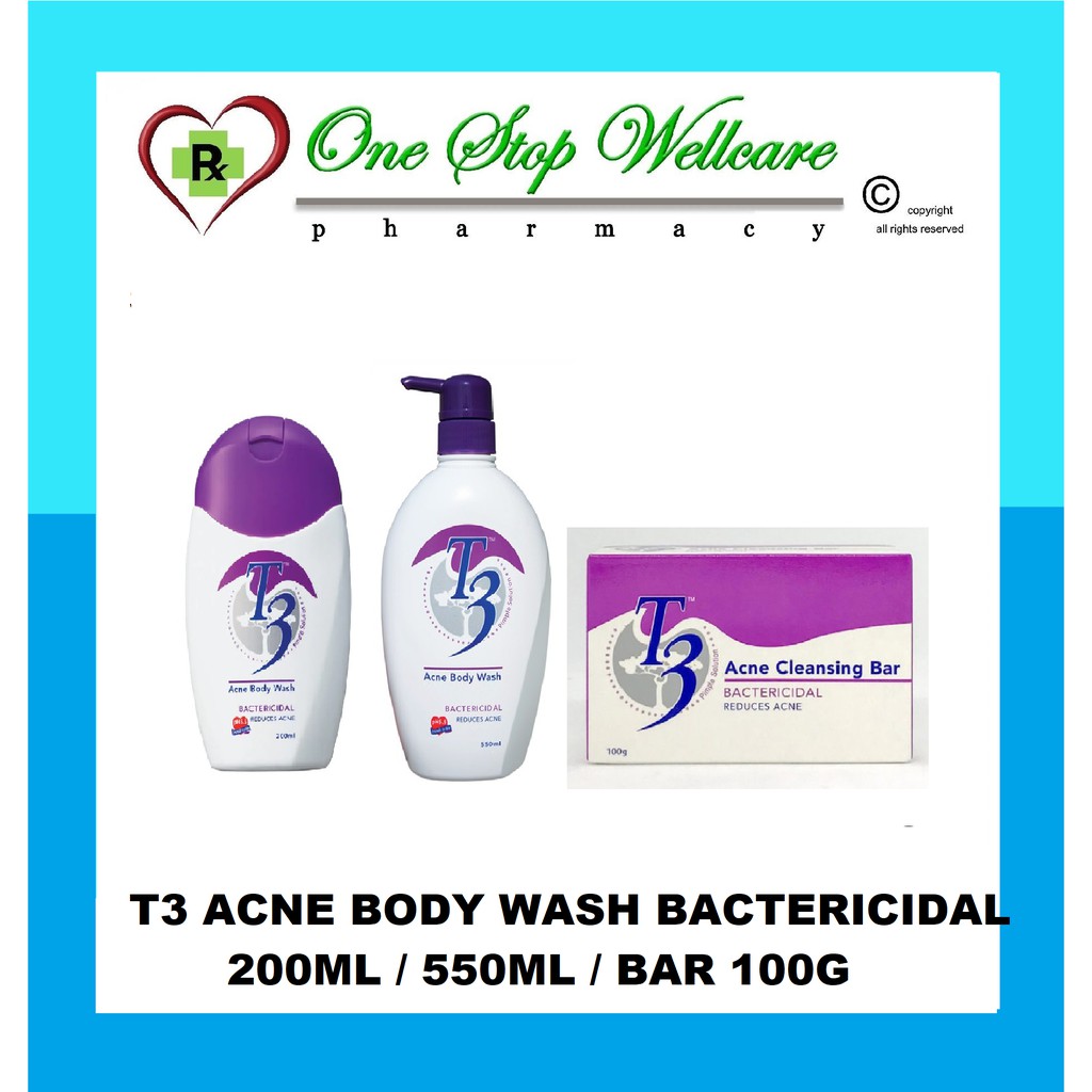 T3 ACNE BODY WASH BACTERICIDAL 200ML / 550ML / BAR 100G Shopee Malaysia