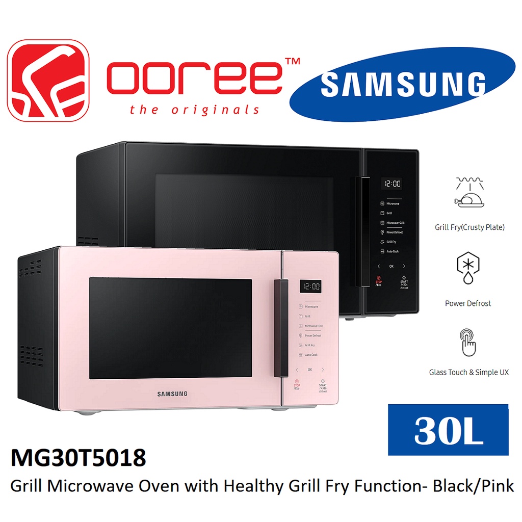 SAMSUNG MG30T5018 30L GRILL MICROWAVE OVEN, HEALTY GRILL FRY FUNCTION