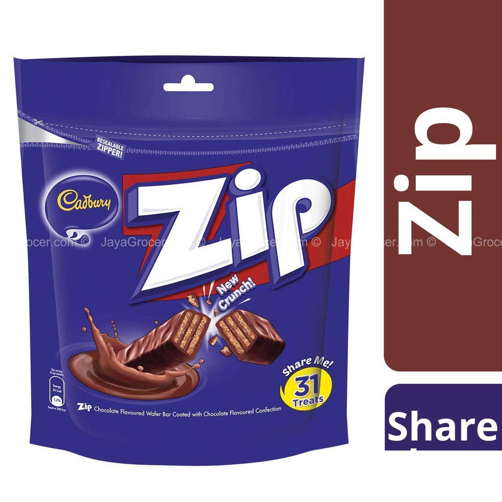 Cadbury Zip Chocolate Flavoured Wafer Bar (31 x 6.5g) MD1 Shopee Malaysia