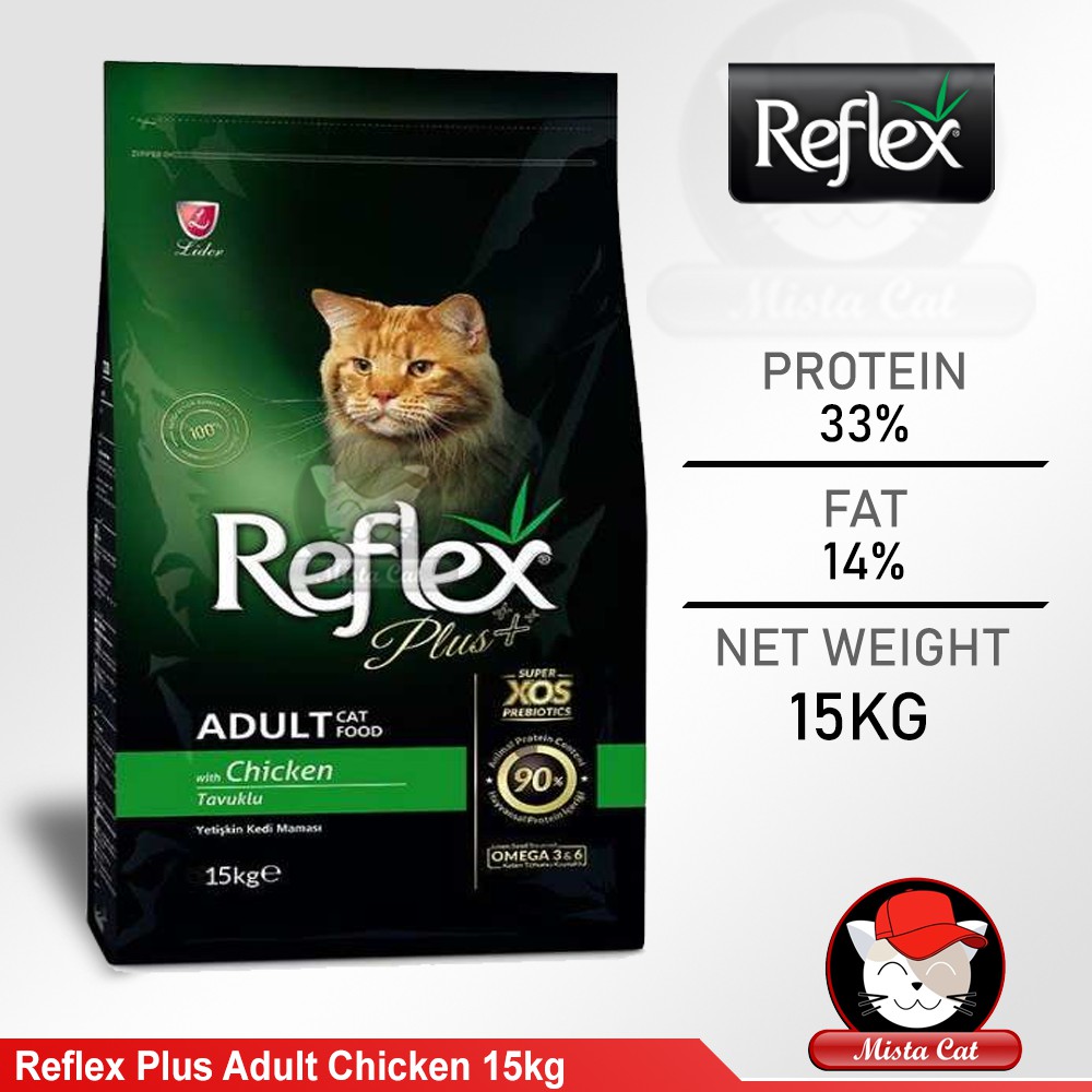 Reflex Plus Adult Cat Chicken 15kg Super Premium Cat Food Made in