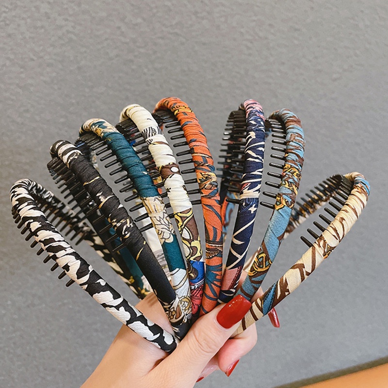 Retro Thin Hair Band Female Simple And Versatile Korea With Toothed AntiSkid Pressing Hair Band