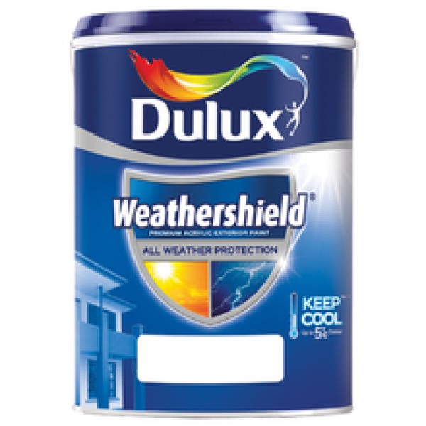 5L ICI Dulux Paint WeatherShield (White/Putih) Exterior Wall Cat