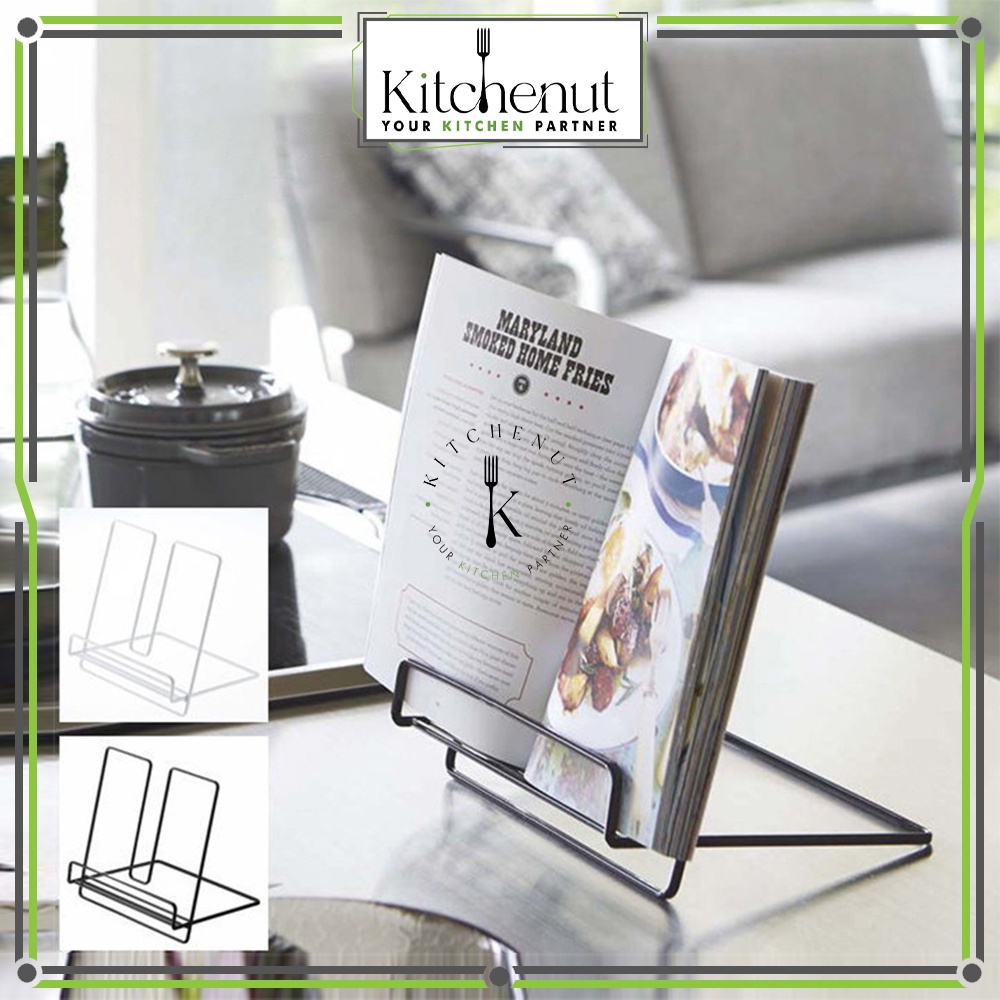 Kitchenut Metal Book Tablet Cooking Book Holder Recipe Book Stand