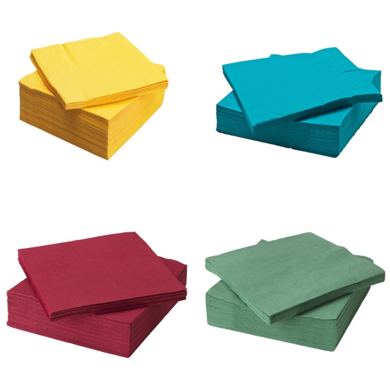 [Ready Stock] 50pcs Ikea Paper Napkins Cleaning Tissue 40cmx40cm