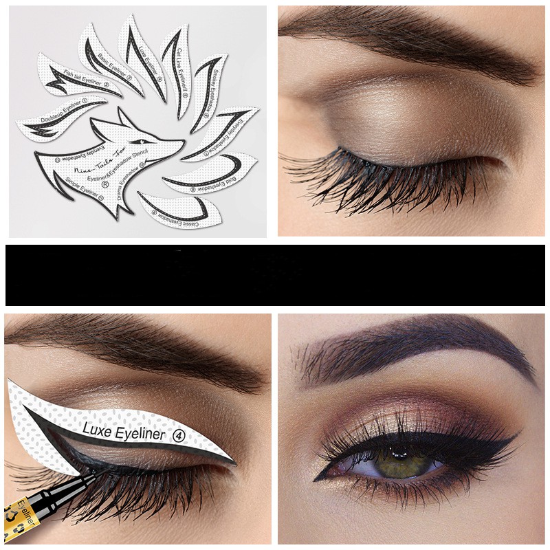 10pcs Eye Makeup Stencils Winged Eyeliner Stencil Template Shaping