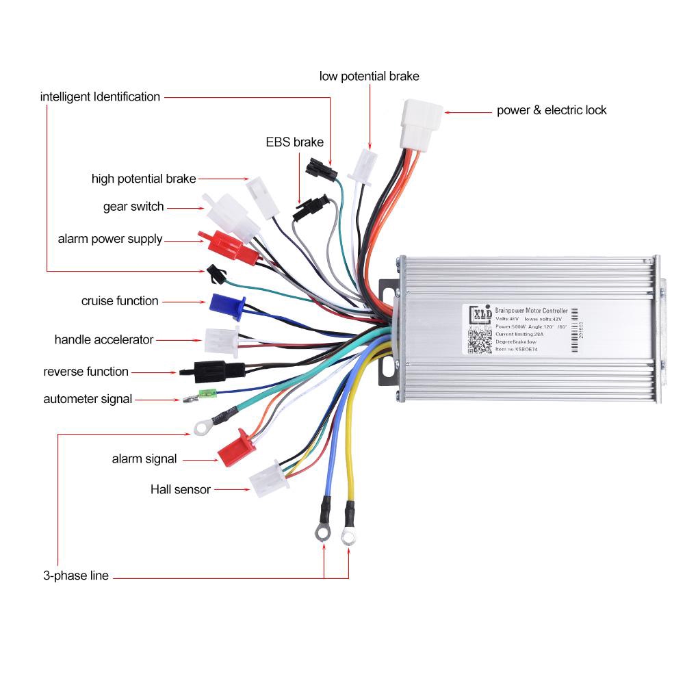 48V 500W Brushless Motor Controller Speed for Ebike Electric Bike