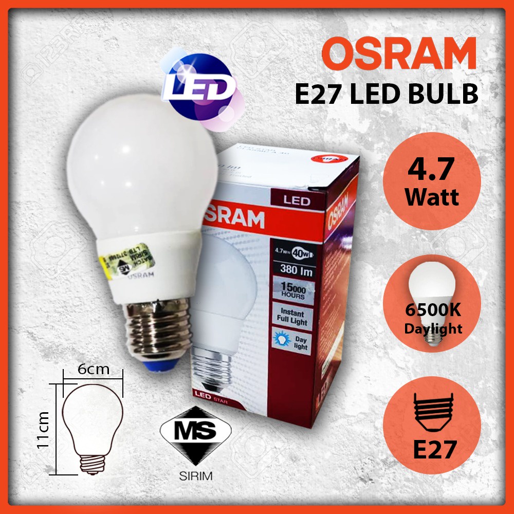 OSRAM LED BULB 4.7W / 13W A60 A70 LED Bulb E27 (Energy Saving) (Sirim