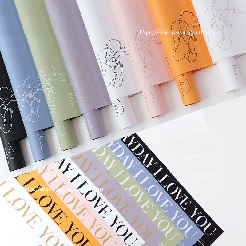 (10PCS) HUG Waterproof Flower Wrapping Paper Bouquet Wrapping Flower