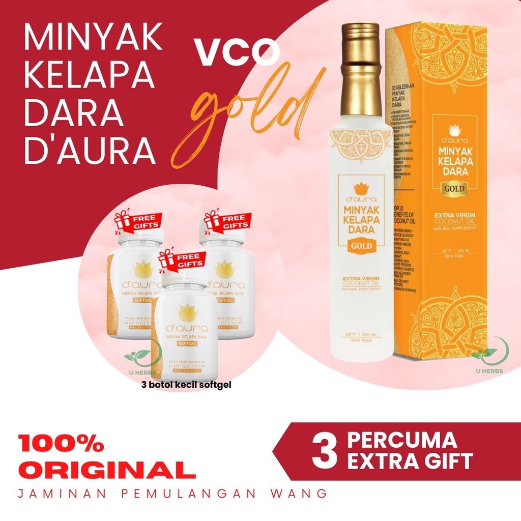 Minyak Kelapa Dara D Aura Original Extra Virgin Coconut Oil VCO Gold