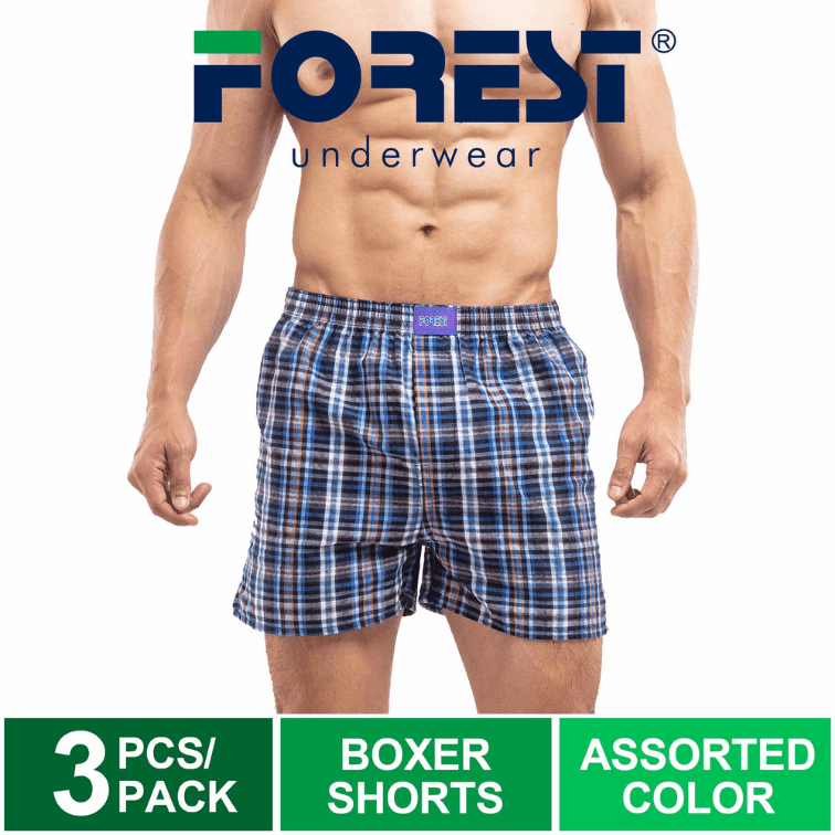 (3 Pcs) Forest Men Boxer 100 Cotton Boxer Men Underwear Boxer Lelaki