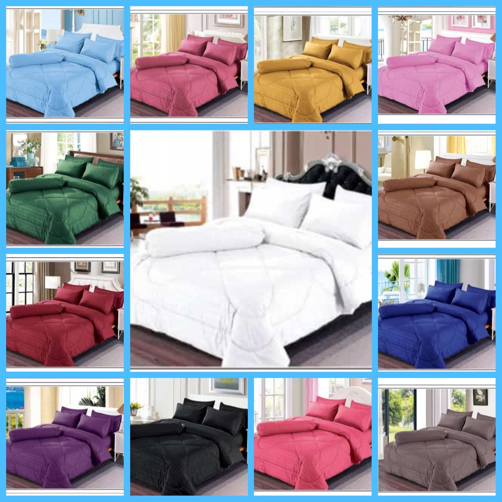 PROMO Single Queen King cadar hotel comforter with set 7 in 1 bedsheet