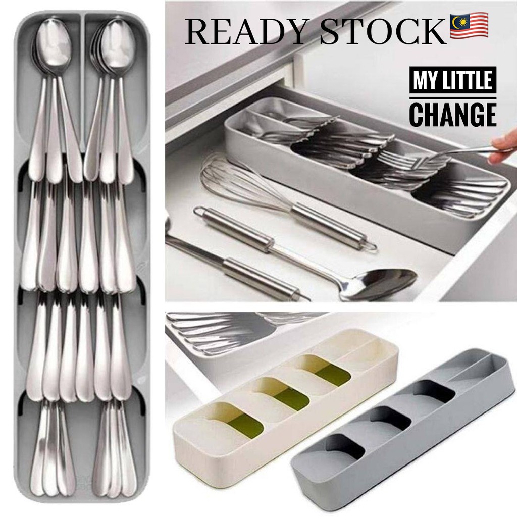 READY STOCK🇲🇾 Cutlery Holder Cutlery Organiser Tray Spoon Holder