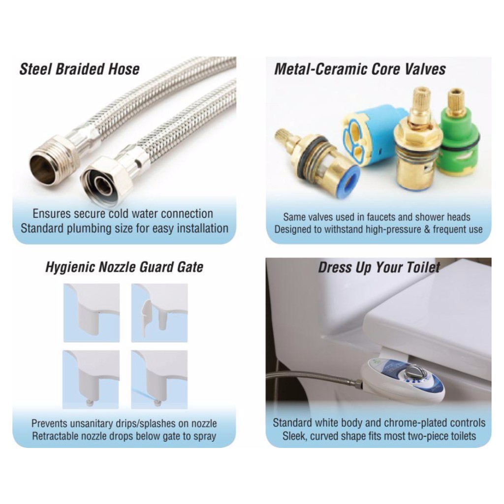 Plumbing & Fixtures Metal Hoses Fresh Water. Toilet Attachment Luxe