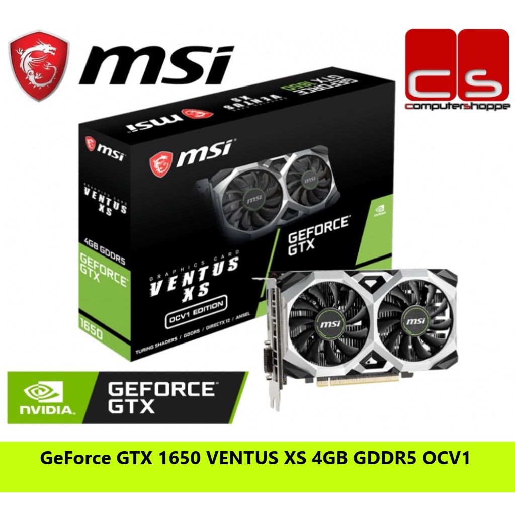 MSI GeForce GTX 1650 Ventus XS 4G OCV1 DDR5 Shopee Malaysia