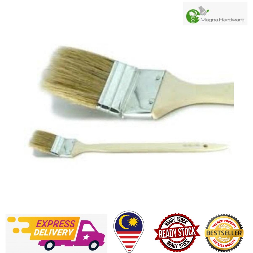 Dog Leg Paint Brush / Angle Paint Brush / Long Wooden Handle / 1" / 11