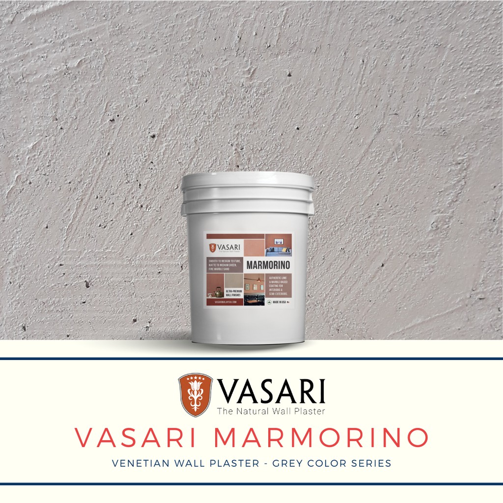 Vasari Marmorino Wall Plaster 5kg (Grey Color Series) Shopee