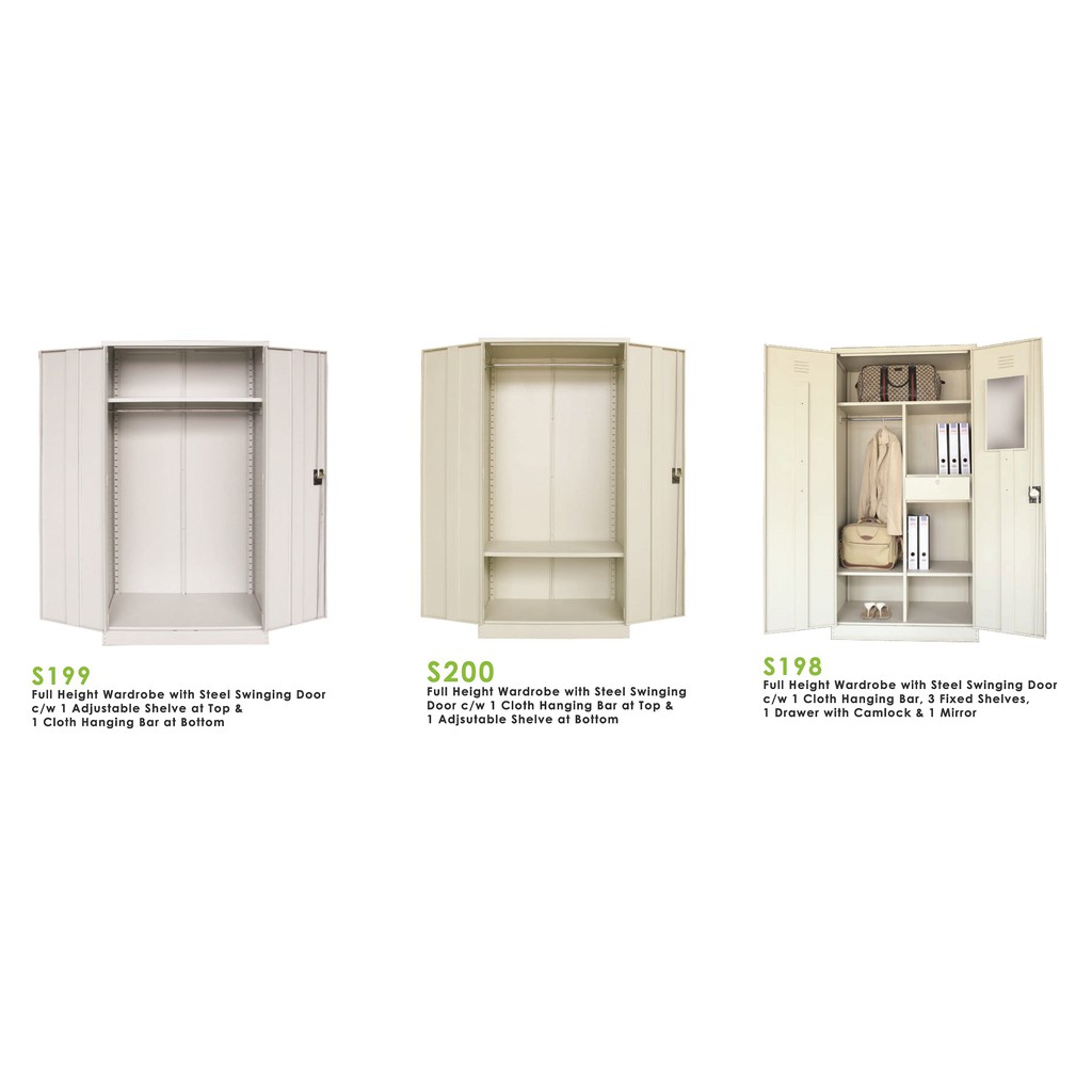 Steel Swing Door Full Height Wardrobe / Home & Office