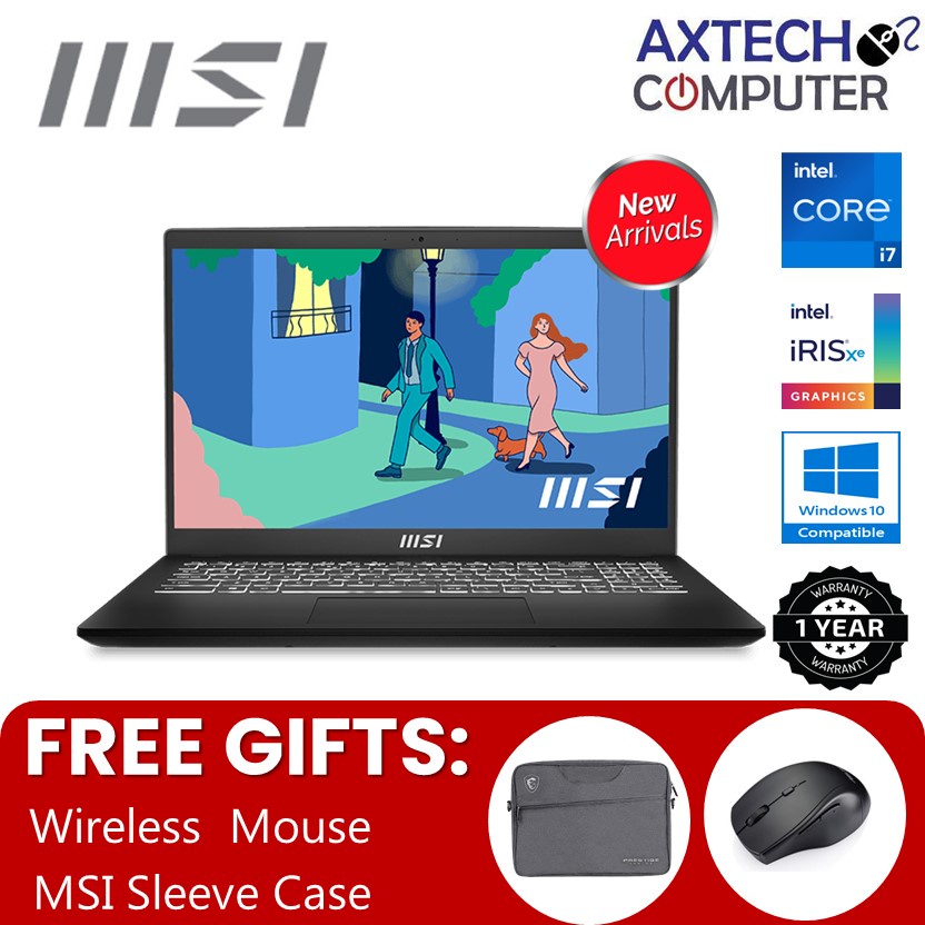 MSI Modern 15 B12M064 15.6" FHD Laptop Classic Black ( I71255U, 16GB