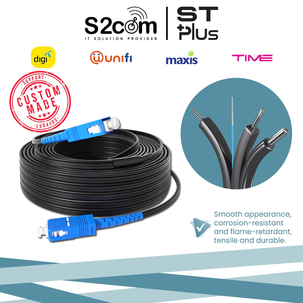 FTTH Fiber Optic 1Core Drop Cable Singlemode Cable For Unifi Maxis Digi