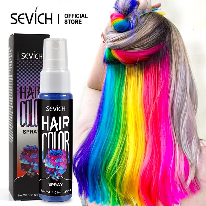 Sevich 30ml Temporary Hair Dye 6 Colors Hair Coloring Spray Shopee