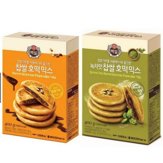 Beksul Sweet Korean Pancake Mix HOTTEOK Original 400g / Green Tea