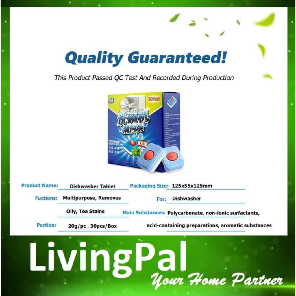 30 tablets 20g Dishwasher tablet all in one power ball tablet Sabun