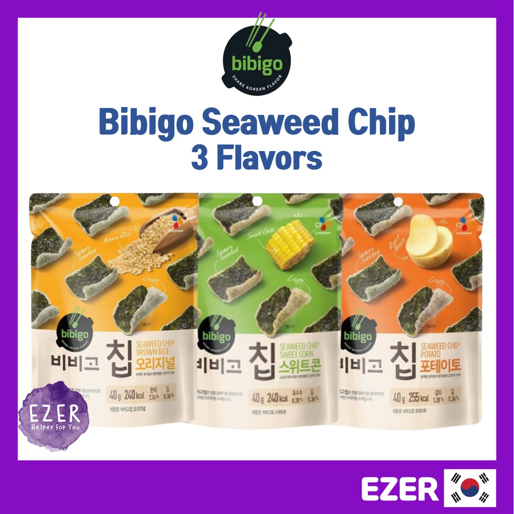 [Bibigo] Seaweed Chip 40g 3 Flavors (Original/Sweet Corn/Potato