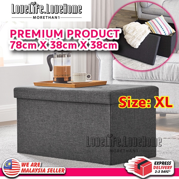 Premium Storage Box Chair for Sitting in Living Room Foldable Storage