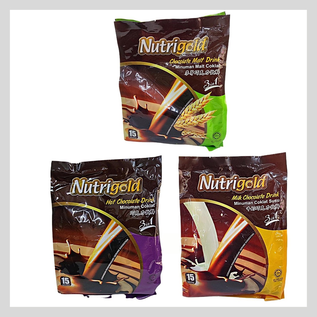 NUTRIGOLD Instant 3 in 1 Milk Chocolate Drink / Hot Chocolate