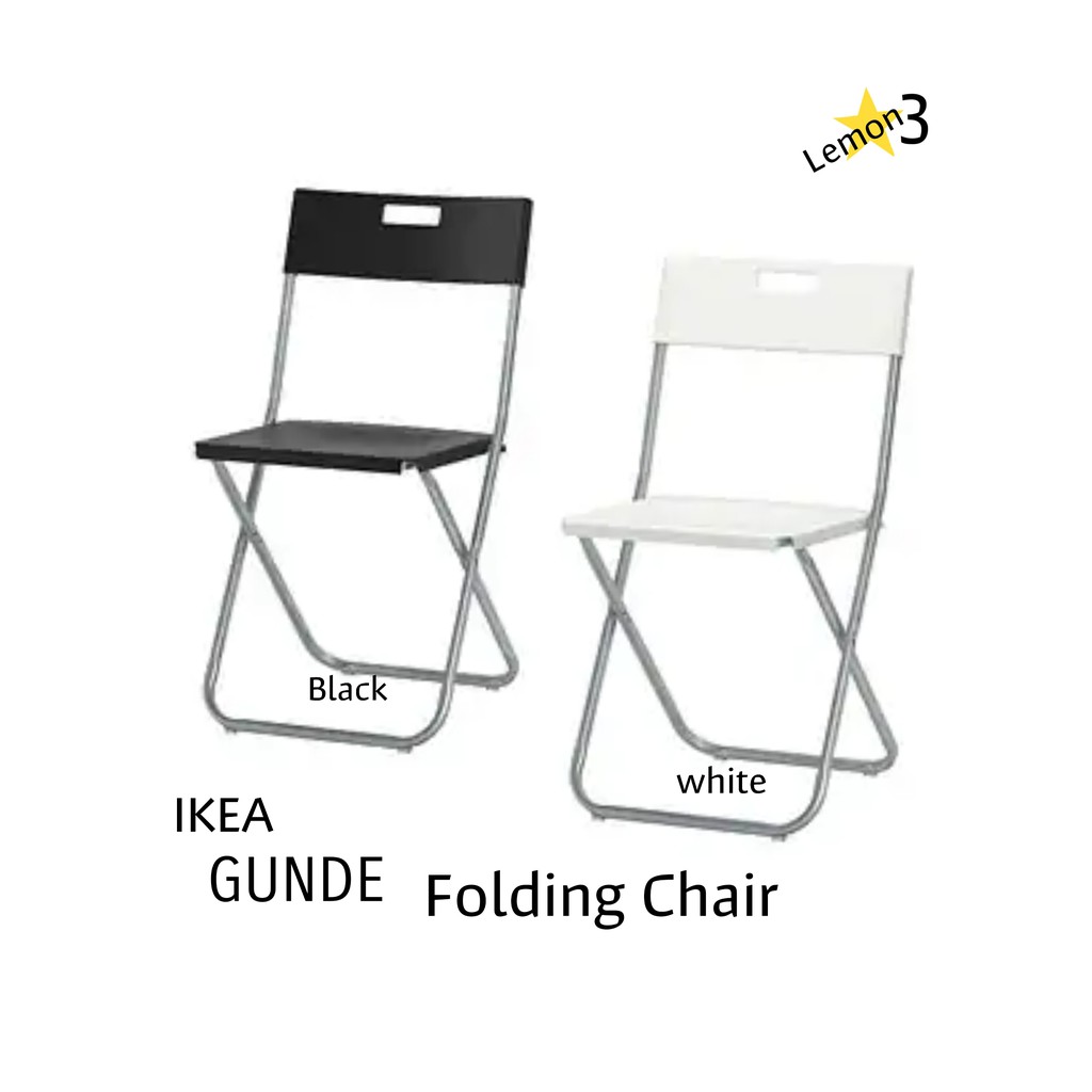 IKEA GUNDE Folding Chair (black,white) Shopee Malaysia