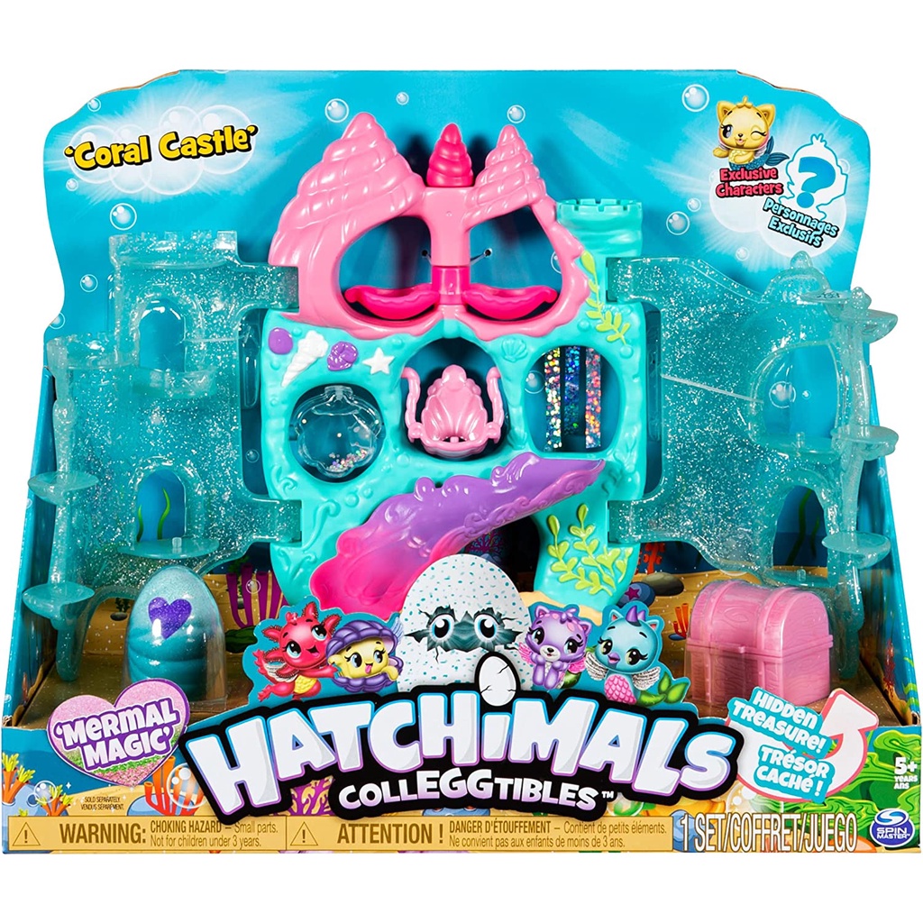 Hatchimals CollEGGtibles, Coral Castle Fold Open Playset with Exclusive